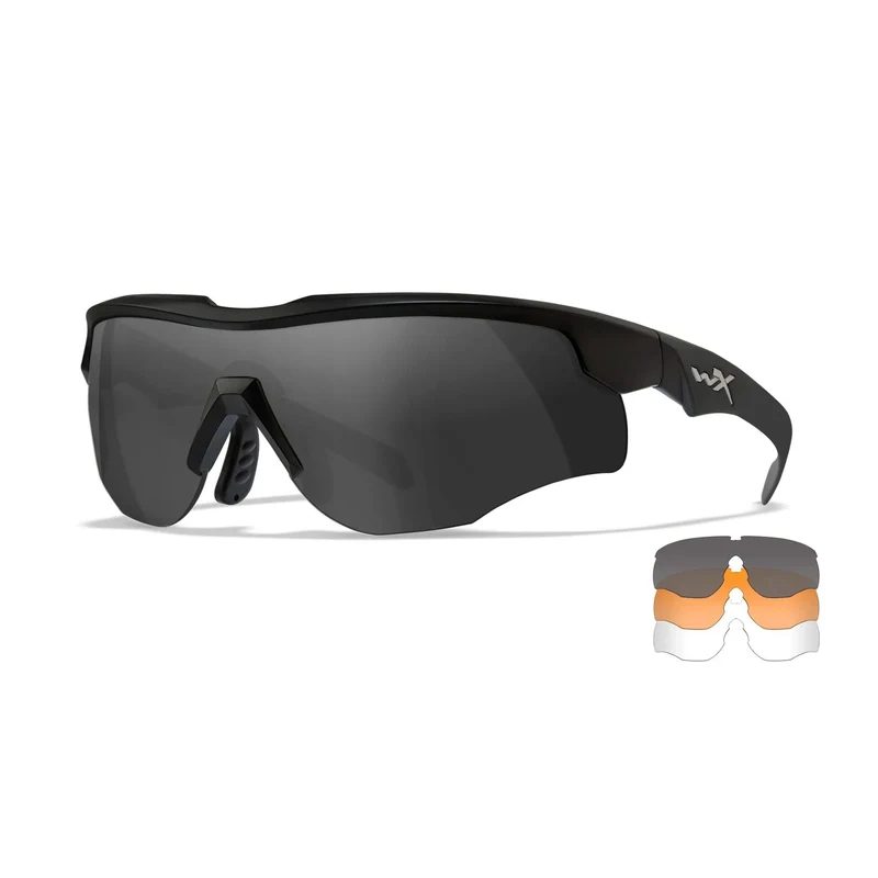 Wiley X - ROGUE Comm Schießbrille Schwarz - 3 Gläser