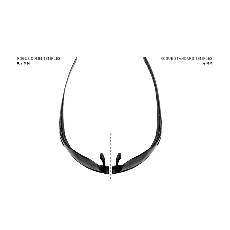 Wiley X - ROGUE Comm Schießbrille Schwarz - 3 Gläser