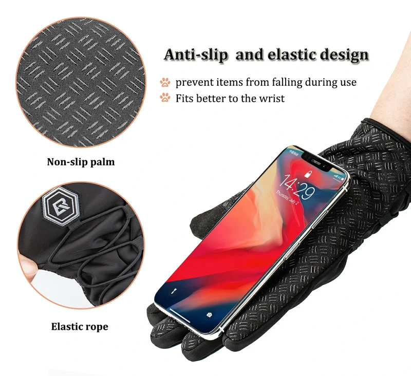 ROCKBROS Winter Fahrradhandschuhe Touchscreen Warme Handschuhe