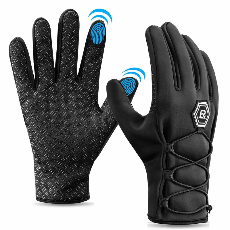 ROCKBROS Winter Fahrradhandschuhe Touchscreen Warme Handschuhe