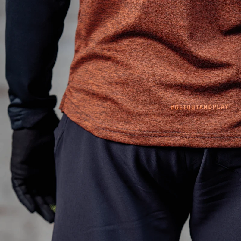 Flow X Kids long sleeve Jersey burnt orange-solid schwarz