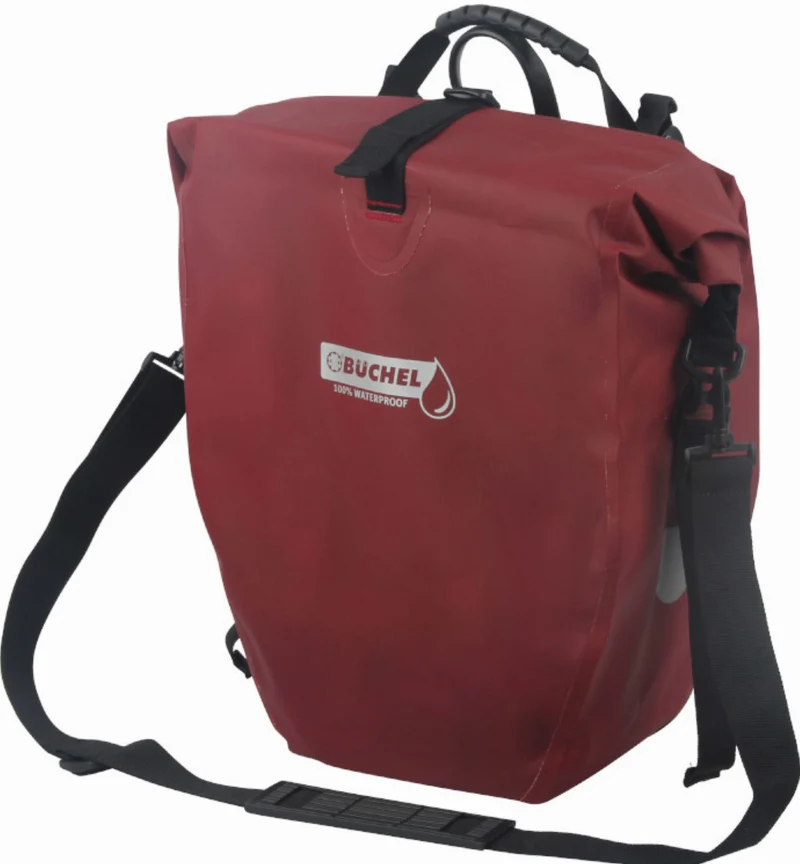 Büchel Gepäckträgertasche 100 % Wasserdicht inkl. Halterungssystem merlot 25,4 L