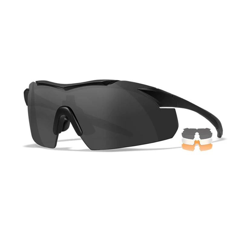 Wiley x - VAPOR COMM 2,5 mm Ballistikbrille, schwarzer Rahmen 3 Gläser // Grau/Klar/Orange