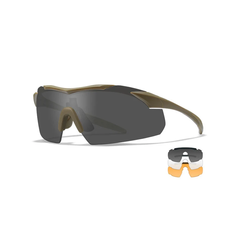 Wiley X - VAPOR 2.5 Grey/Clear/Light Rust Tan Frame Sonnenbrille (3 Linsen)