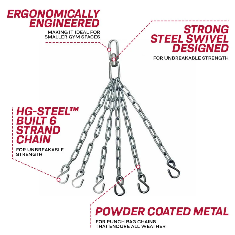 RDX X1 6 Punkt Silber Stahl Boxsack Ketten
