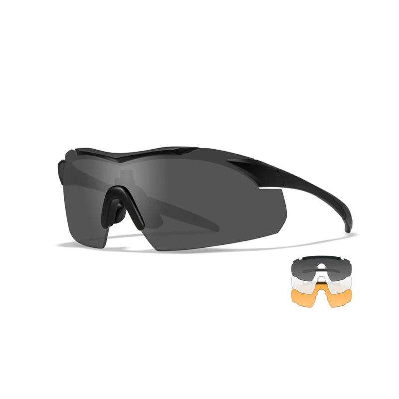 Wiley X - VAPOR 2.5 Sonnenbrille mit schwarzem Rahmen - 3 Linsen