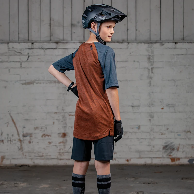 Flow X Kids Jersey burnt orange-schwarz