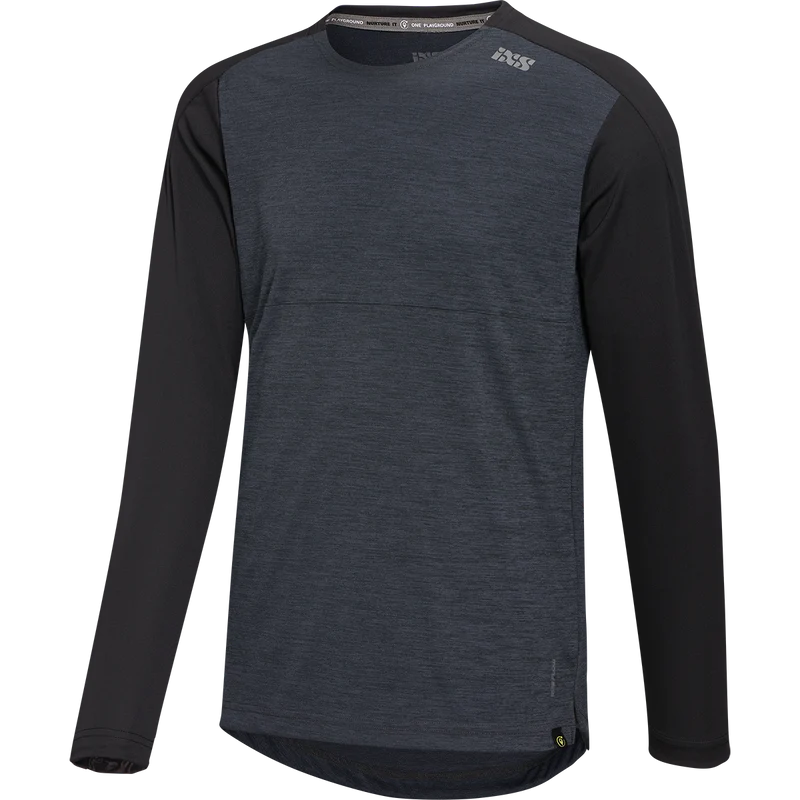Kinder Flow X Langarm Jersey anthrazit-solid schwarz