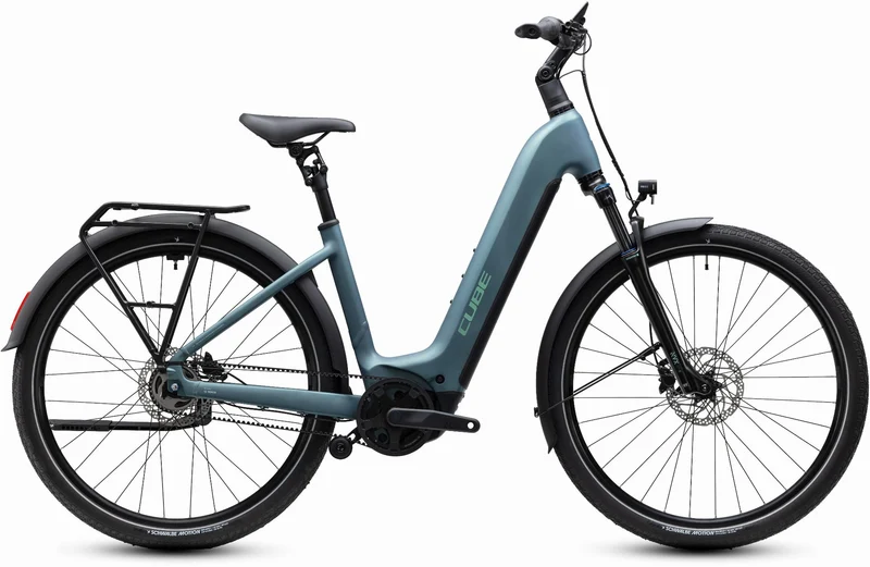 Cube Touring Hybrid Deluxe SLX 800 Wh E-Trekkingbike Easy Entry 28" greengranit´n´green