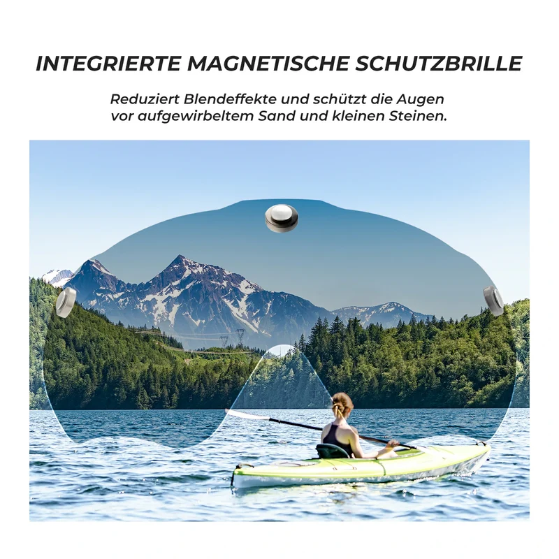 ROCKBROS Kinder Fahrradhelm mit integrierter abnehmbarer Magnetbrillen & Visier