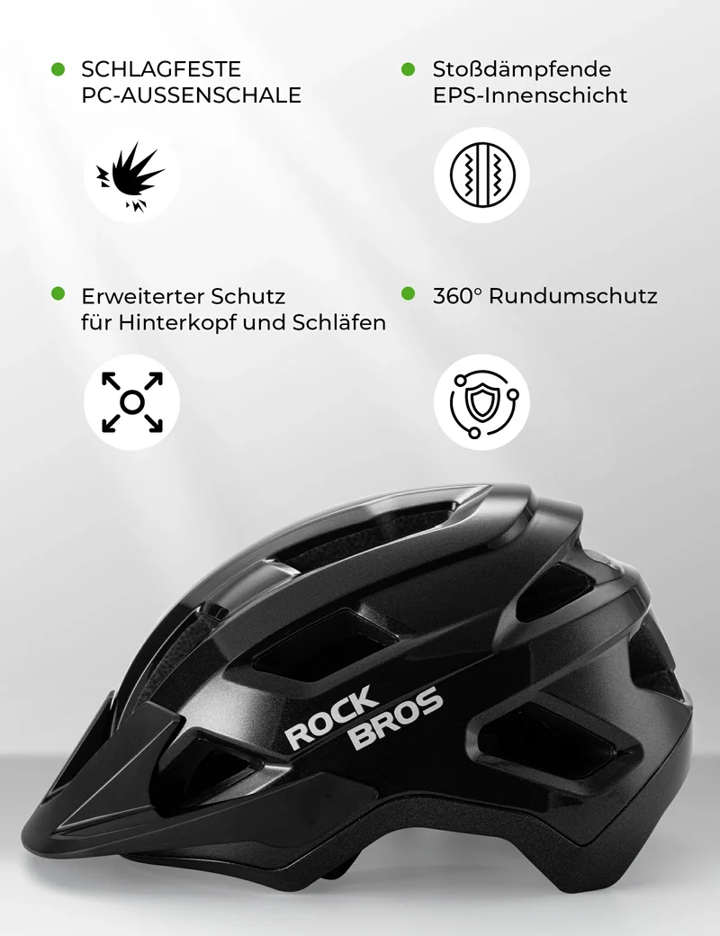 ROCKBROS Kinder Fahrradhelm mit Abnehmenbarem Visie für MTB, BMX Downhill