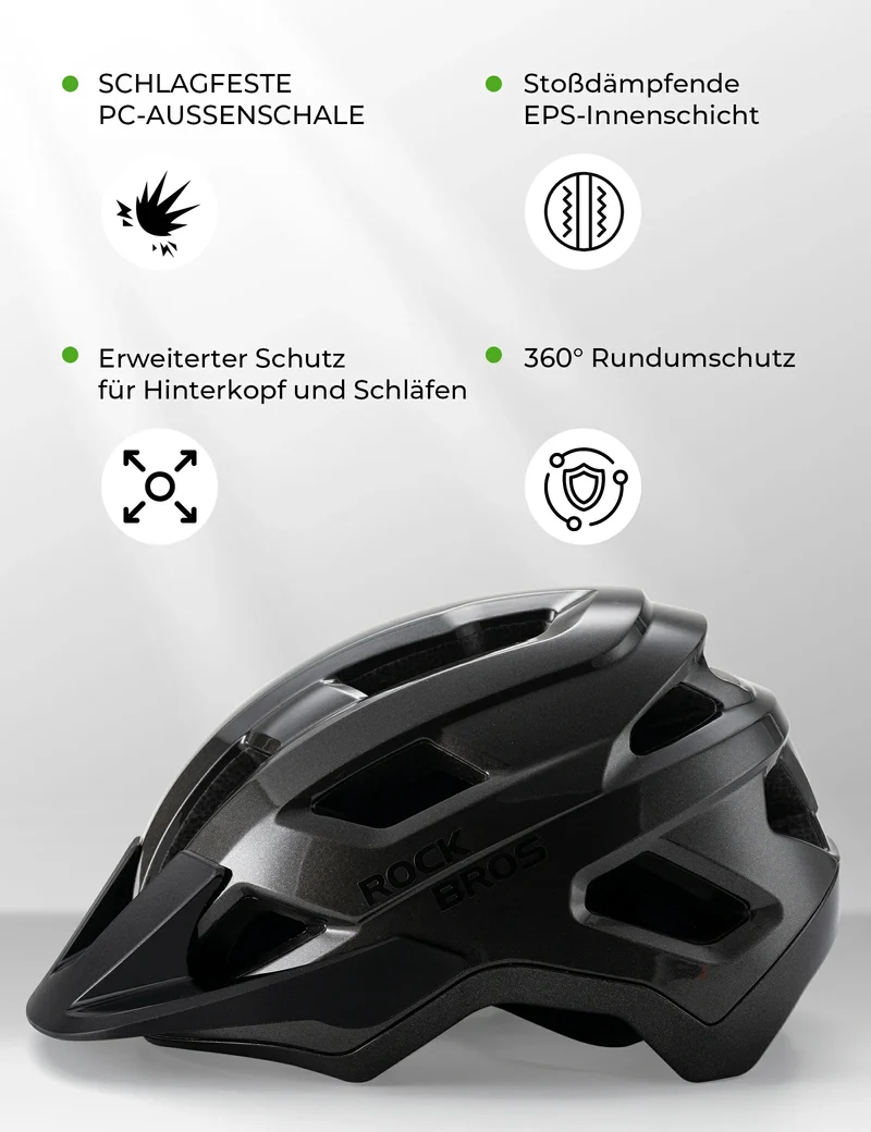ROCKBROS Kinder Fahrradhelm mit Abnehmenbarem Visie für MTB, BMX Downhill