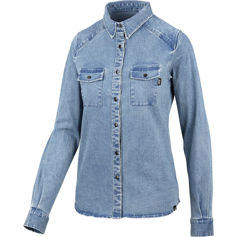 Carve Digger Women Organic Denim Shirt washed blue
