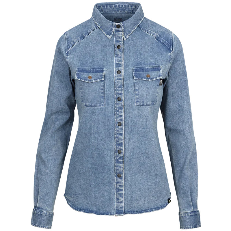 Carve Digger Women Organic Denim Shirt washed blue