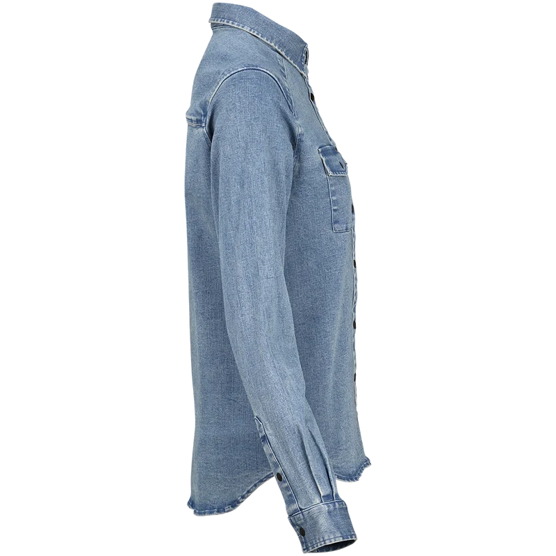 Carve Digger Women Organic Denim Shirt washed blue