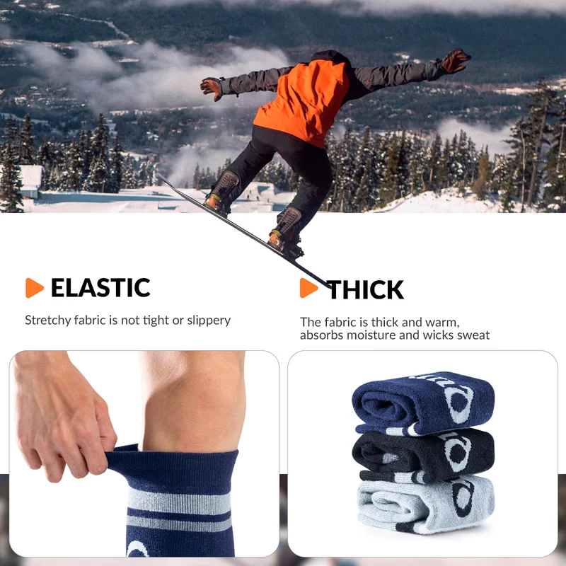 Qunature Skisocken Kinder Thermosocken 1 Paar für Winter-Sports aus Merinowolle