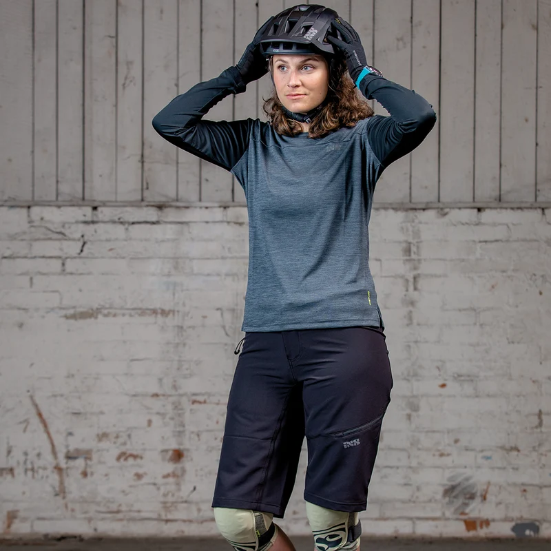 Flow X Women long sleeve Jersey graphit-solid schwarz