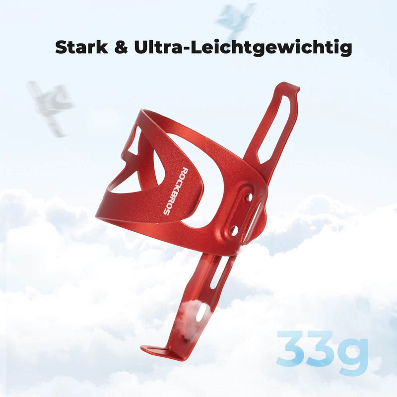 ROCKBROS Fahrrad Flaschenhalter Ultra-Leicht - 33g Alu-Legierung für MTB/Rennrad