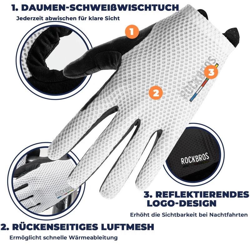 ROAD TO SKY Touchscreen Fahrradhandschuhe SBR Polsterung atmungsaktiv
