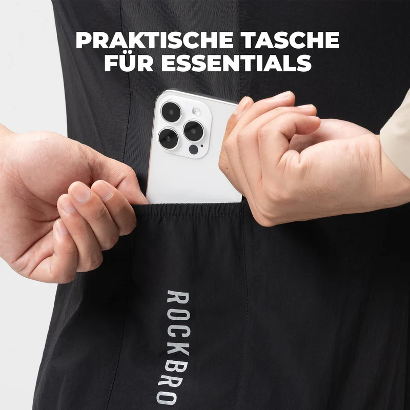 Ärmellose Fahrradweste Fahrradjacke Packbar Atmungsaktiv