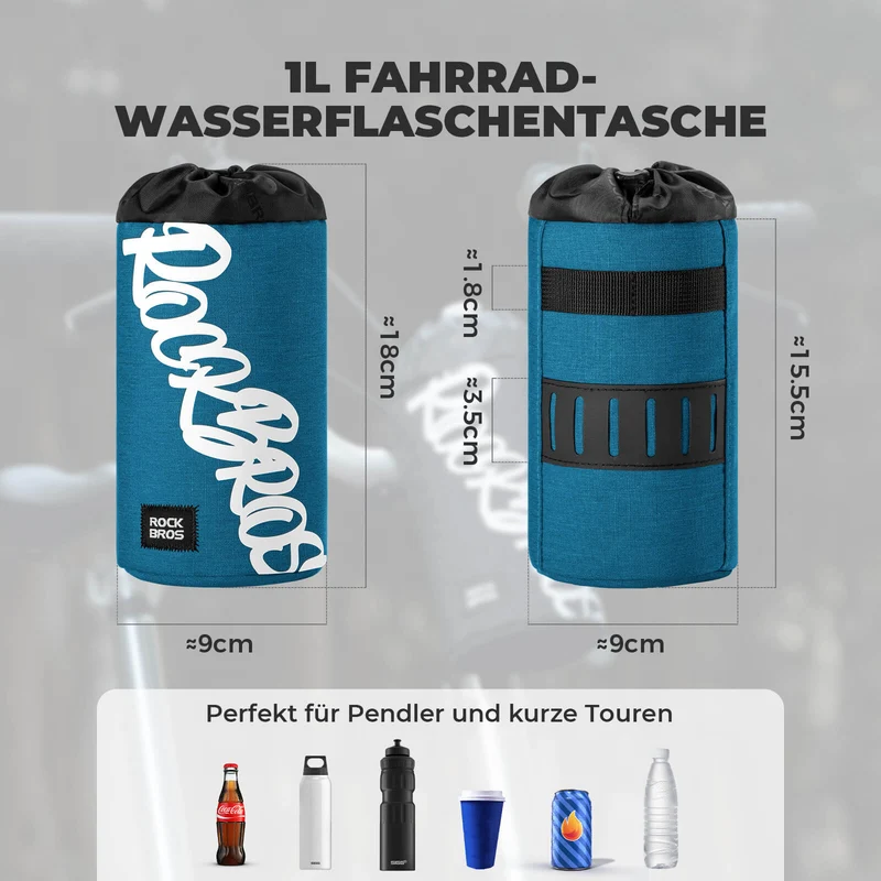 Fahrrad Lenkertasche Mini 1L für Trinkflaschen Ø9 cm