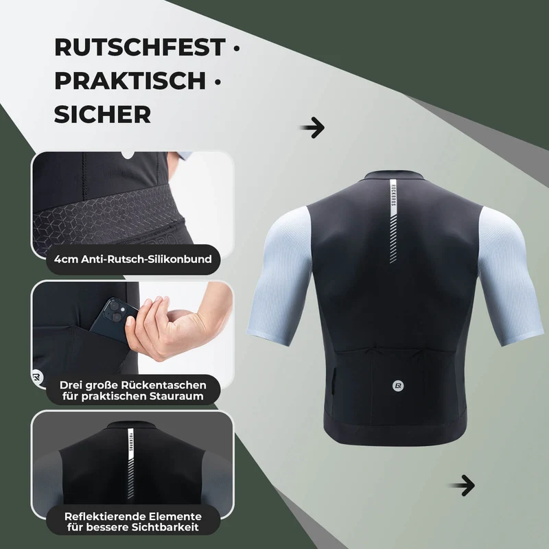 Herren Kurzarm Fahrradtrikot Schnelltrocken Atmungsaktiv Sommer