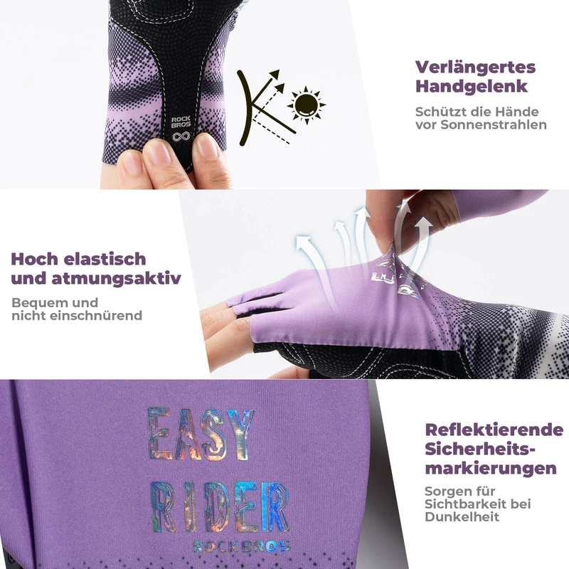 Halbfinger-Fahrradhandschuhe Atmungsaktiv Rutschfest Sommer