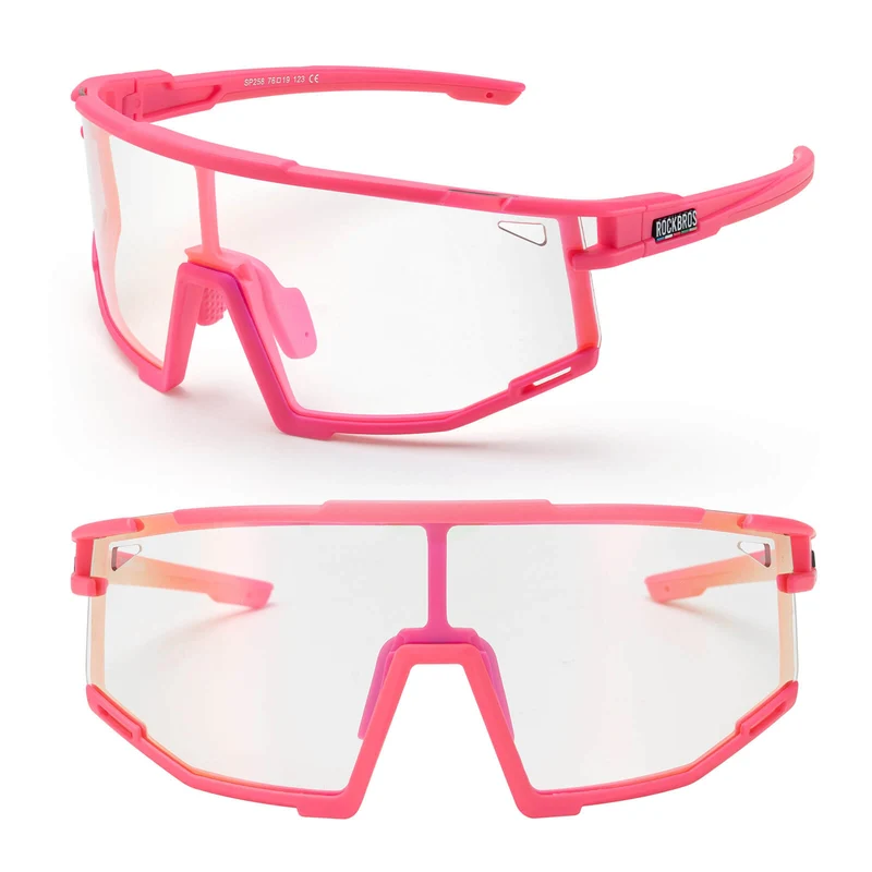 ROAD TO SKY Photochrome Fahrradbrille UV400 Schutz Verstellbare Nasenpads