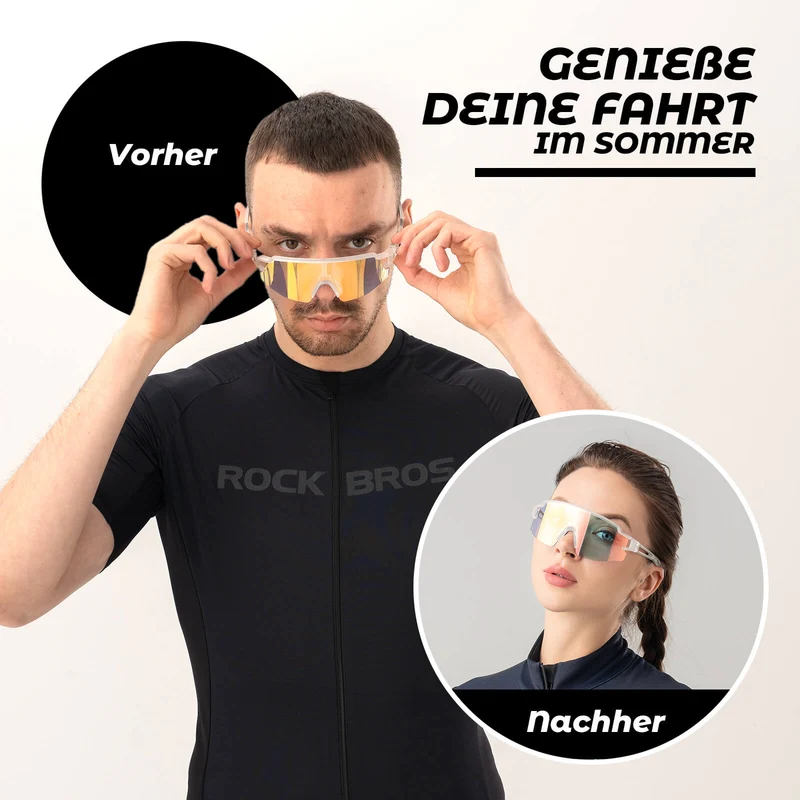 Fahrradbrille Photochromatisch Sonnenbrille UV400-Schutz