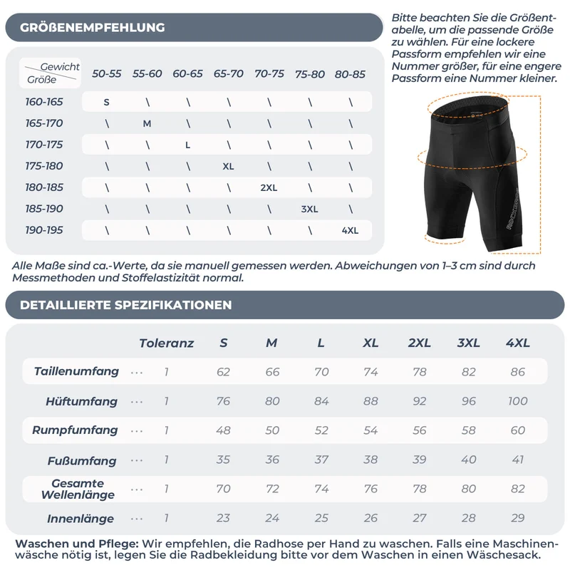 Schnelltrocknende Fahrradhose Atmungsaktiv Herren Sommer