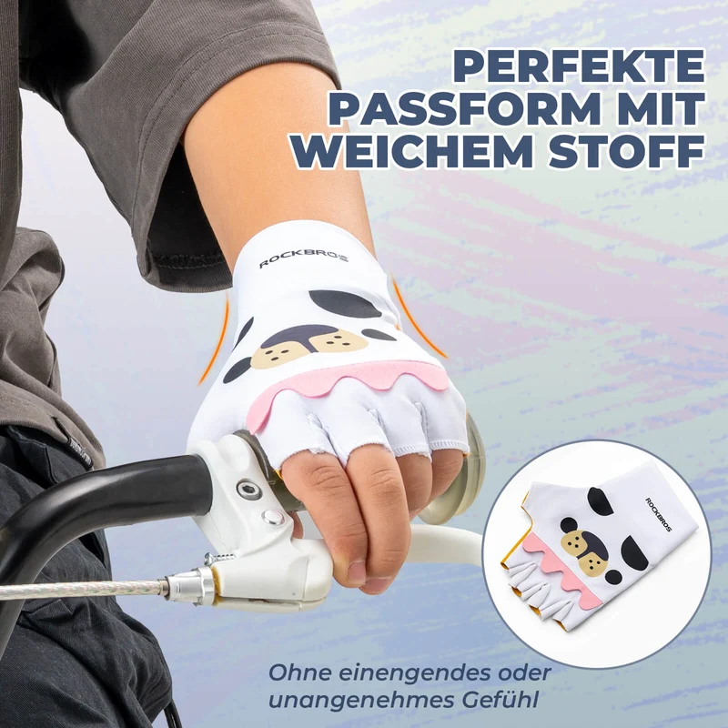 Kinder Halbfinger Fingerlose Fahrradhandschuhe