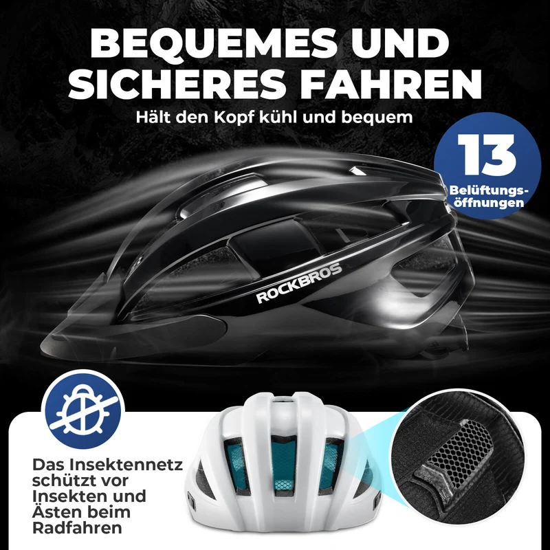 Fahrradhelm mit Rücklicht 55-61cm