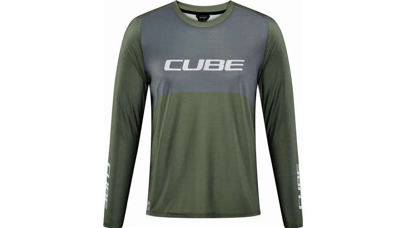 Cube Vertex Rundhalstrikot TM Langarm olive´n´grey