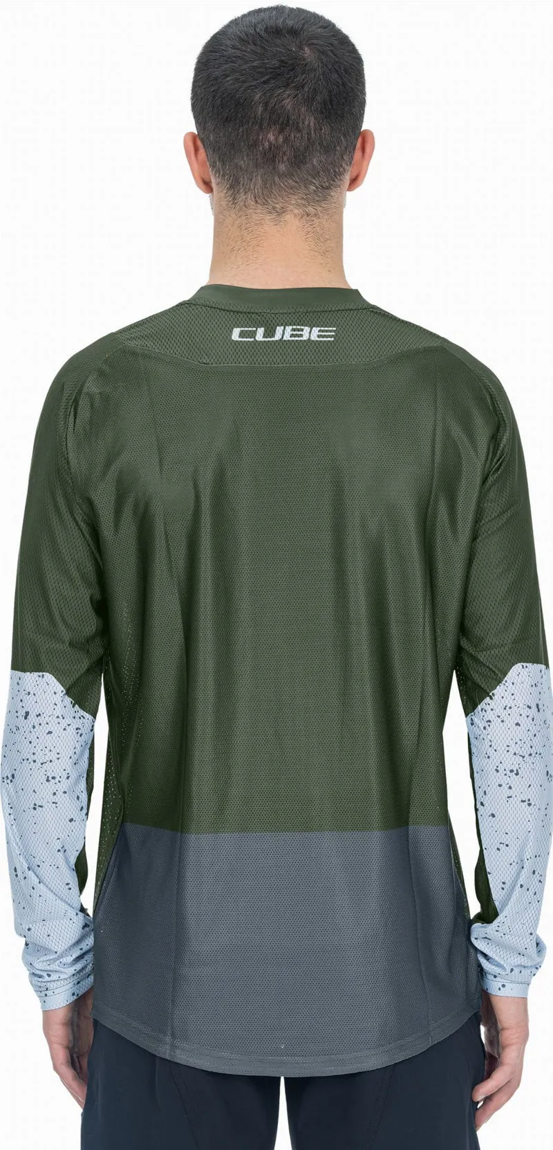 Cube Vertex Rundhalstrikot TM Langarm olive´n´grey