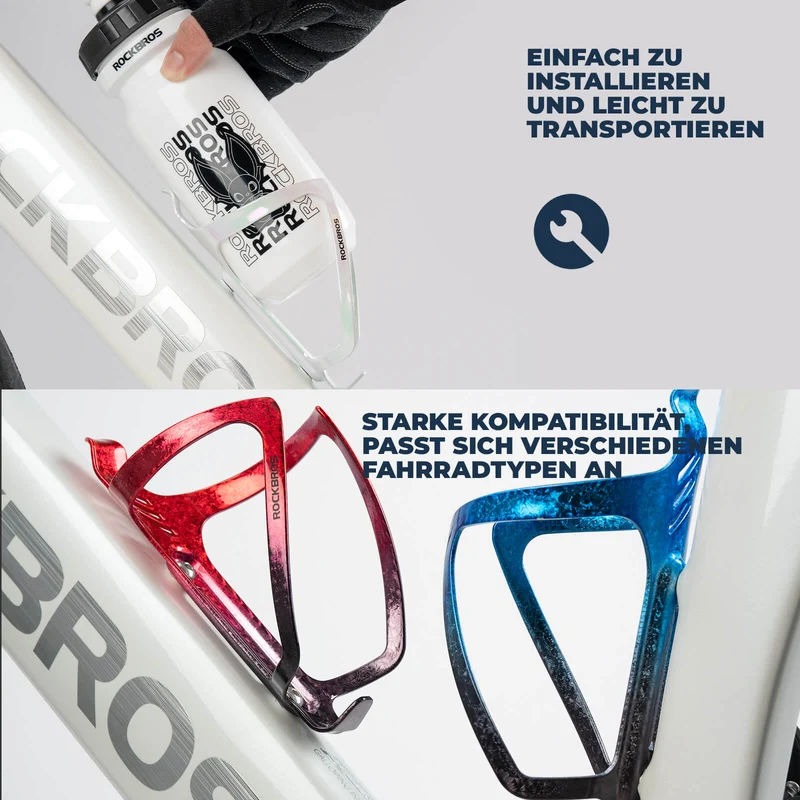 ROCKBROS Fahrrad Flaschenhalter Getränkehalter Robust aus Alu Leicht 8 Farbe