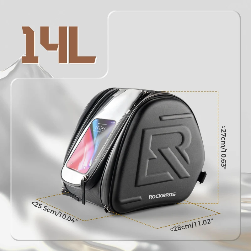 ROCKBROS Motorradtasche Tankrucksack mit Handyhalter Hecktasche 14L