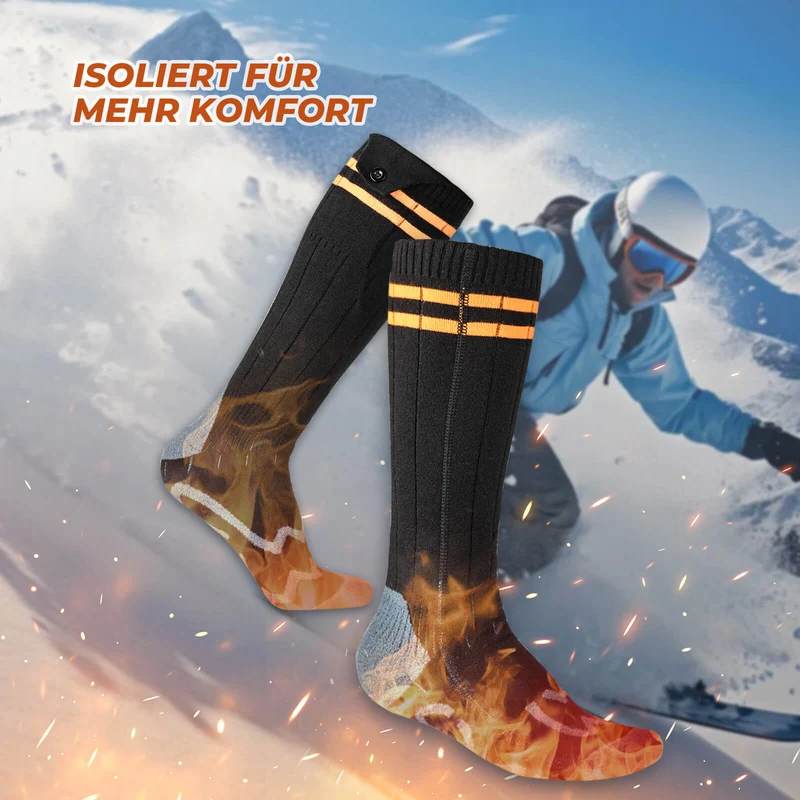 ROCKBROS Sportsocken Fahrradsocken Winter Heizsocken Wiederaufladbar 5000mAh