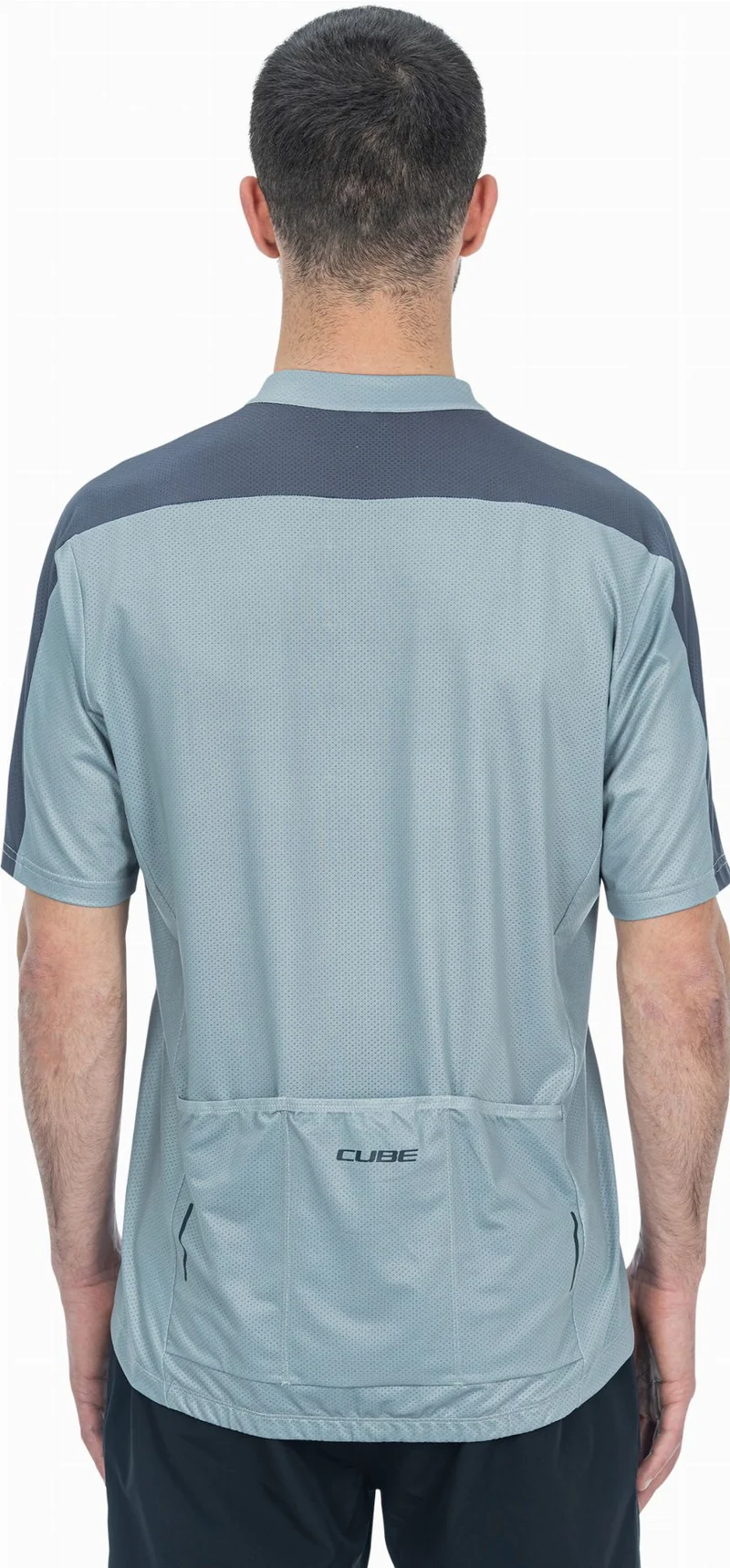 Cube ATX Trikot Half Zip CMPT Kurzarm grey