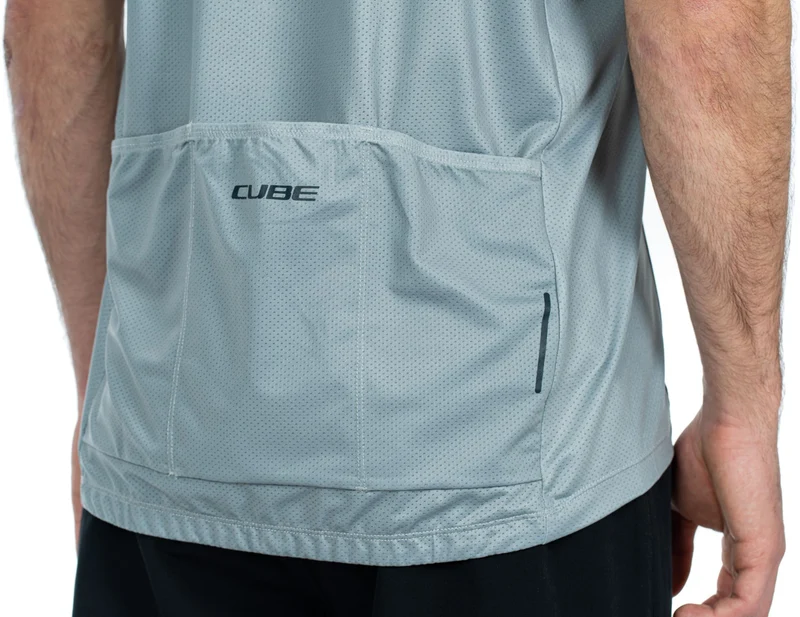 Cube ATX Trikot Half Zip CMPT Kurzarm grey