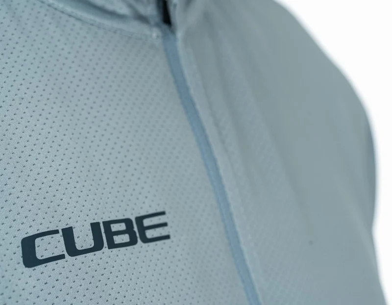 Cube ATX Trikot Half Zip CMPT Kurzarm grey