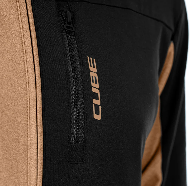 Cube ATX Trikot Full Zip CMPT Langarm brown´n´black