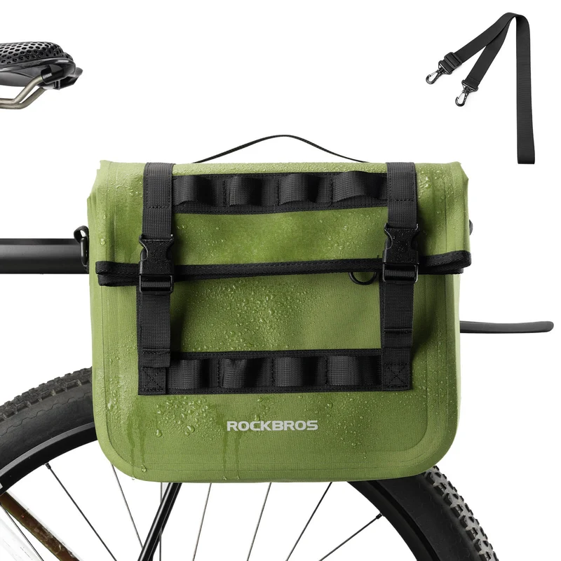 ROCKBROS Wasserdicht Fahrrad Gepäckträgertasche mit Schultergurt hinten 15L