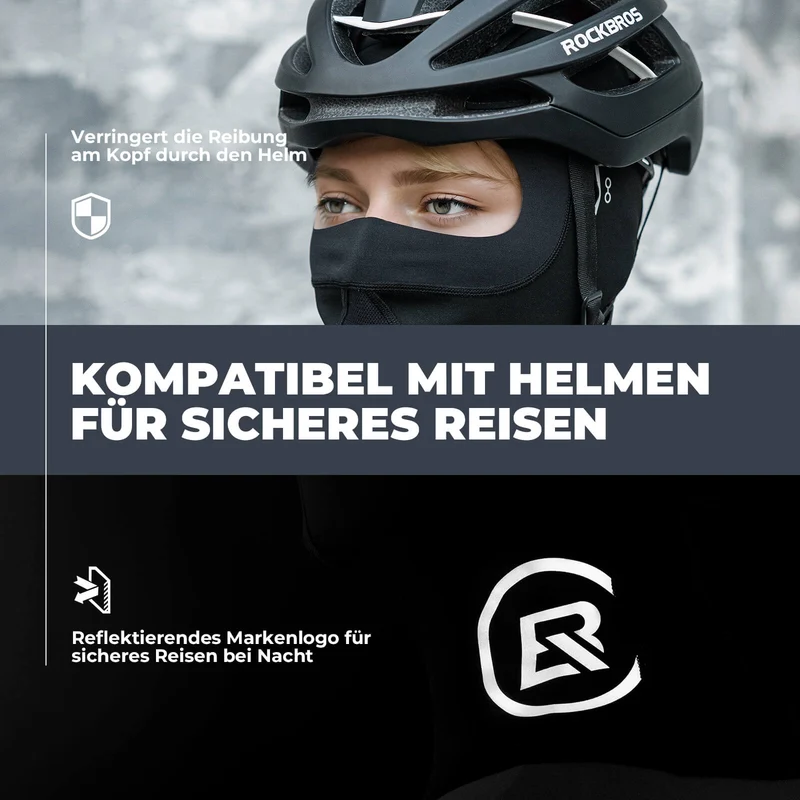 ROCKBROS Sturmhaube Winddichte atmungsaktive Fleece-Balaclava für Outdoor-Sport Unisex