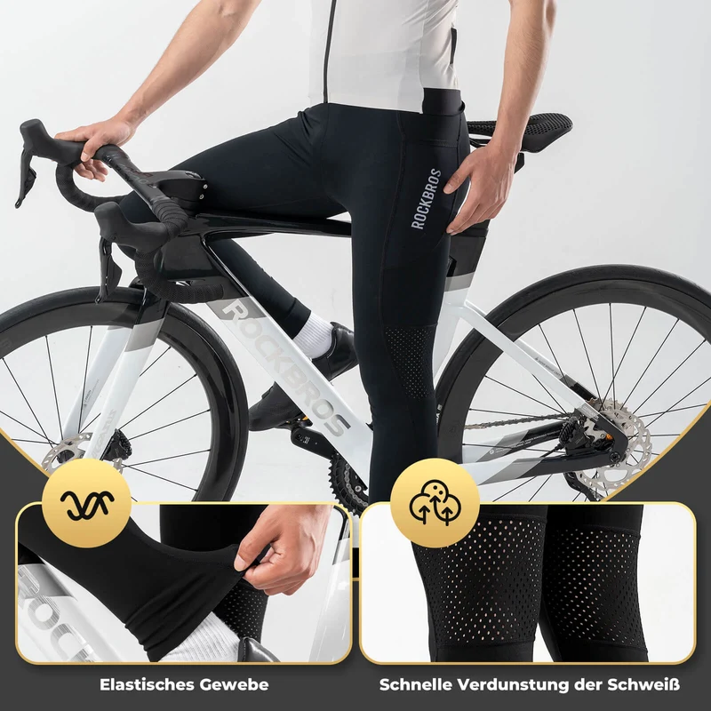 ROCKBROS Fahrradhose Radlerhose 4D Gepolstert Atmungsaktiv für 4 Jahreszeiten