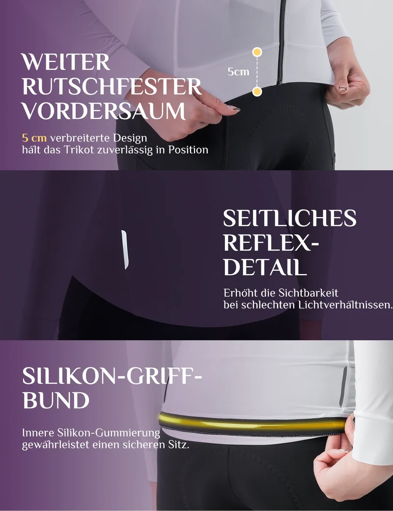 ROCKBROS TVI Damen Langarm-Radtrikot Fahrrad Jersey für MTB & Rennrad