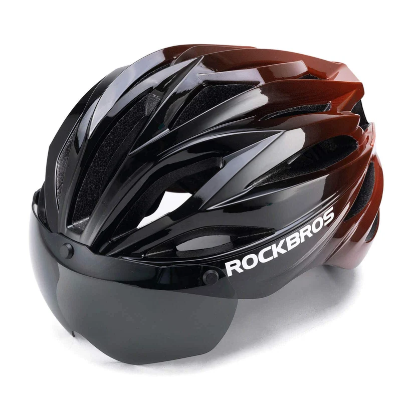 ROCKBROS Fahrradhelm Magnetischer Abnehmbarer MTB Helm mit Visier
