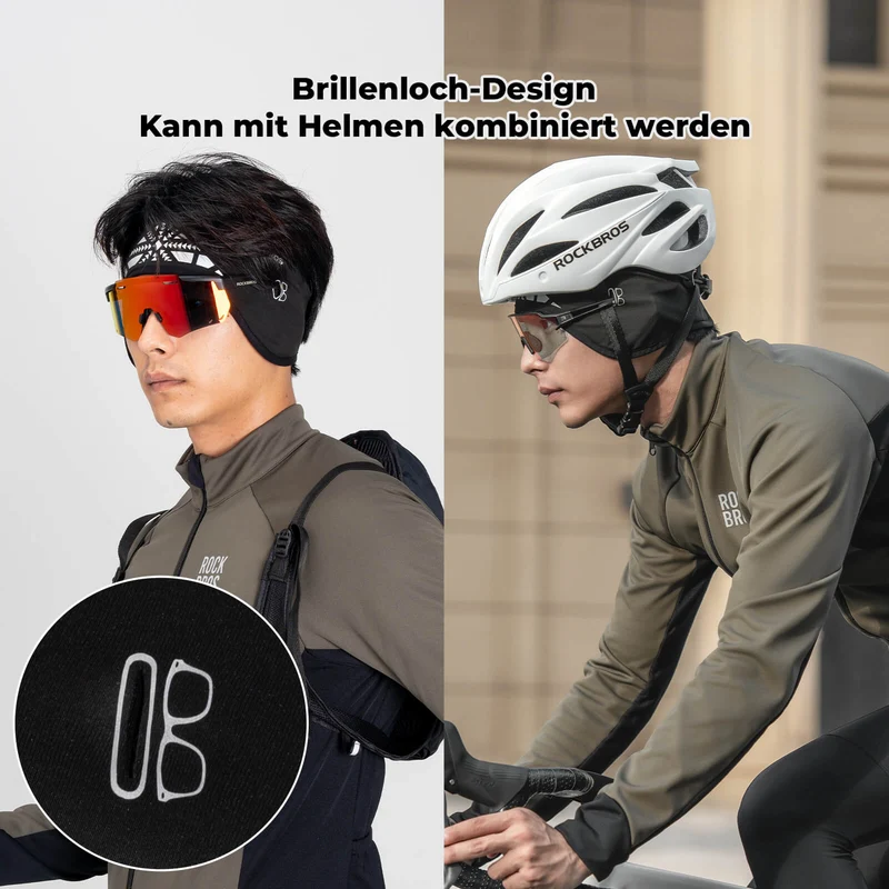 ROCKBROS Elastisches Winter Stirnband mit Klettverschluss Ohrenwärmer Unisex