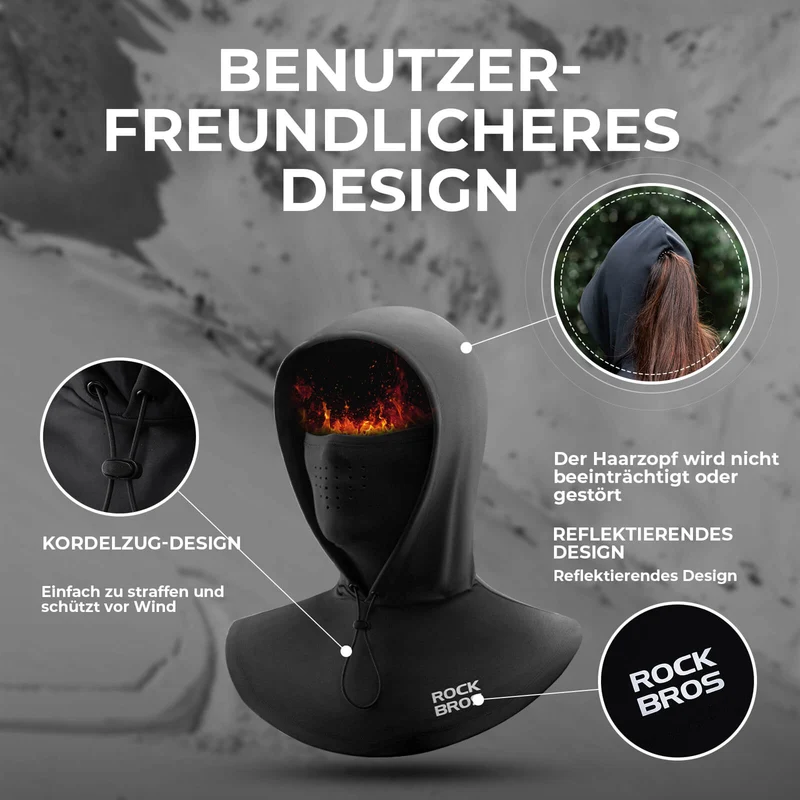 ROCKBROS Winter Sturmhaube Gesichtsmaske Warm Winddicht Balaclava Herren Damen