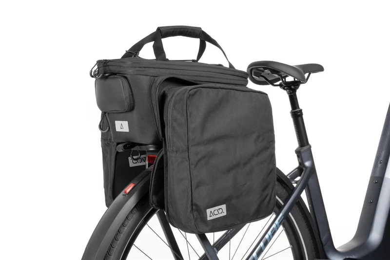 Acid Gepäckträgertasche Trunk City RILink black 8 + 16 L (schwarzes Gummiband)