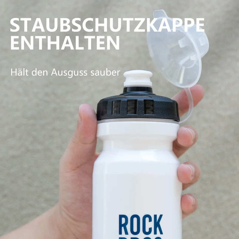 ROCKBROS Fahrrad Trinkflasche 600ml Trinkflasche BPA-Frei Auslaufsichere Flasche